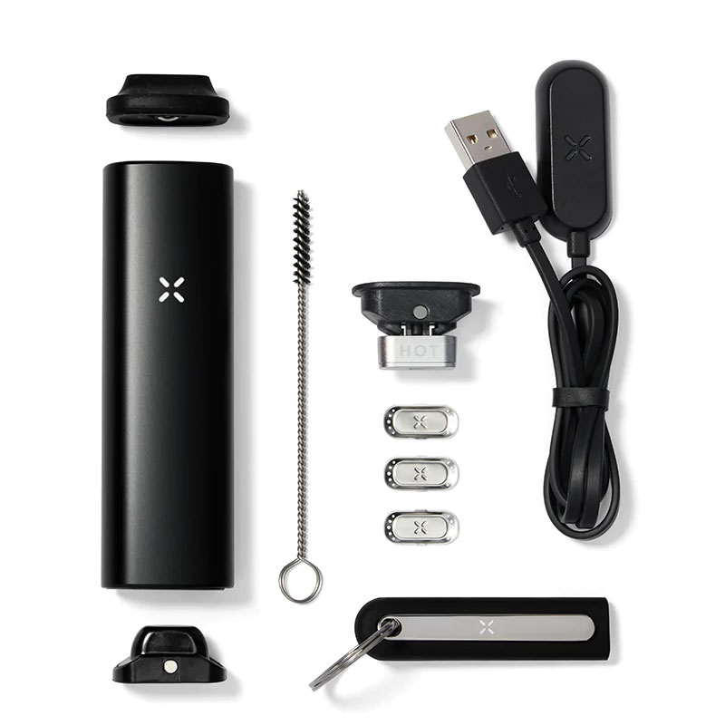 PAX Plus Black package with vaporizer, charger and accessories