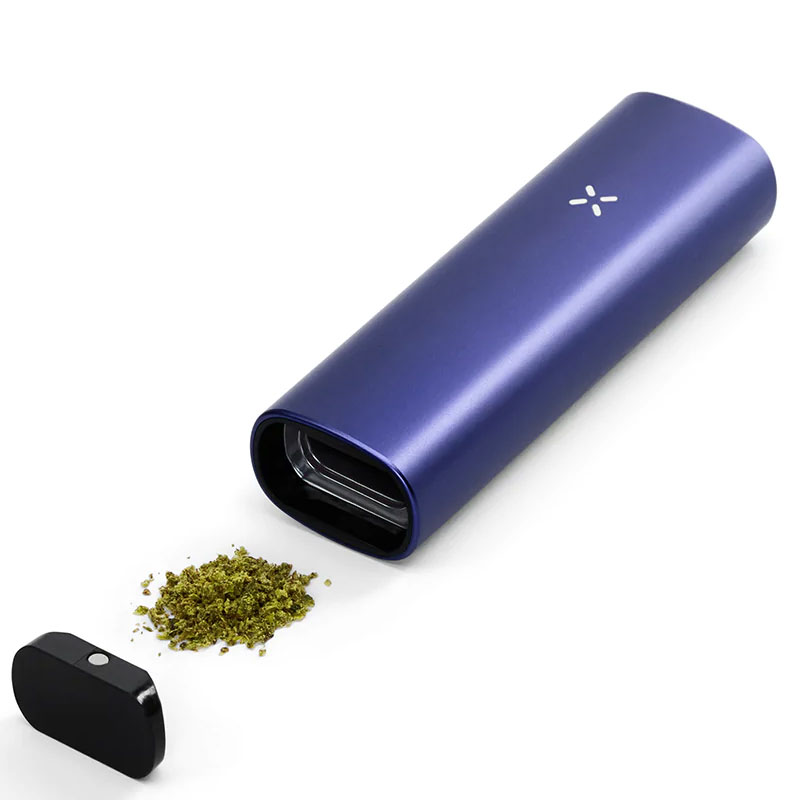 PAX Plus vaporizer in Blue showing the oven chamber