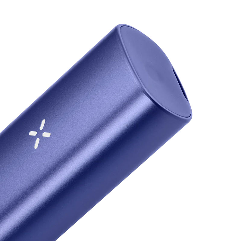 PAX Plus vaporizer in Blue shown from a side angle
