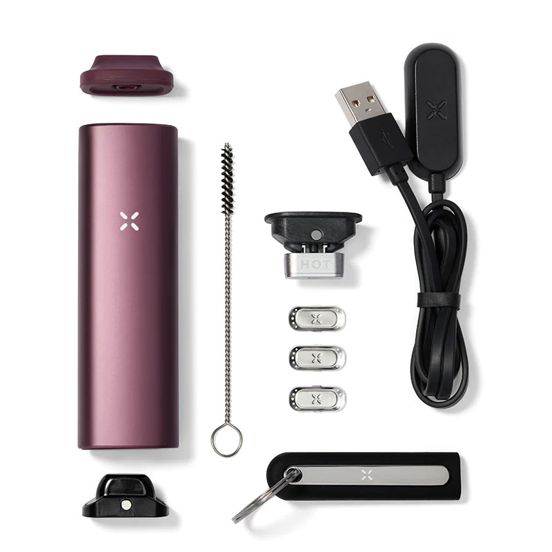 PAX Plus Elderberry package with vaporizer, charger and accessories