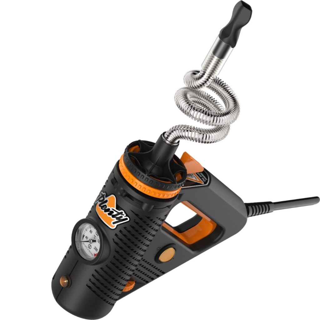 Plenty vaporizer angled view with cooling coil