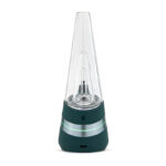 Puffco Peak Forest green front view with clear glass attachment