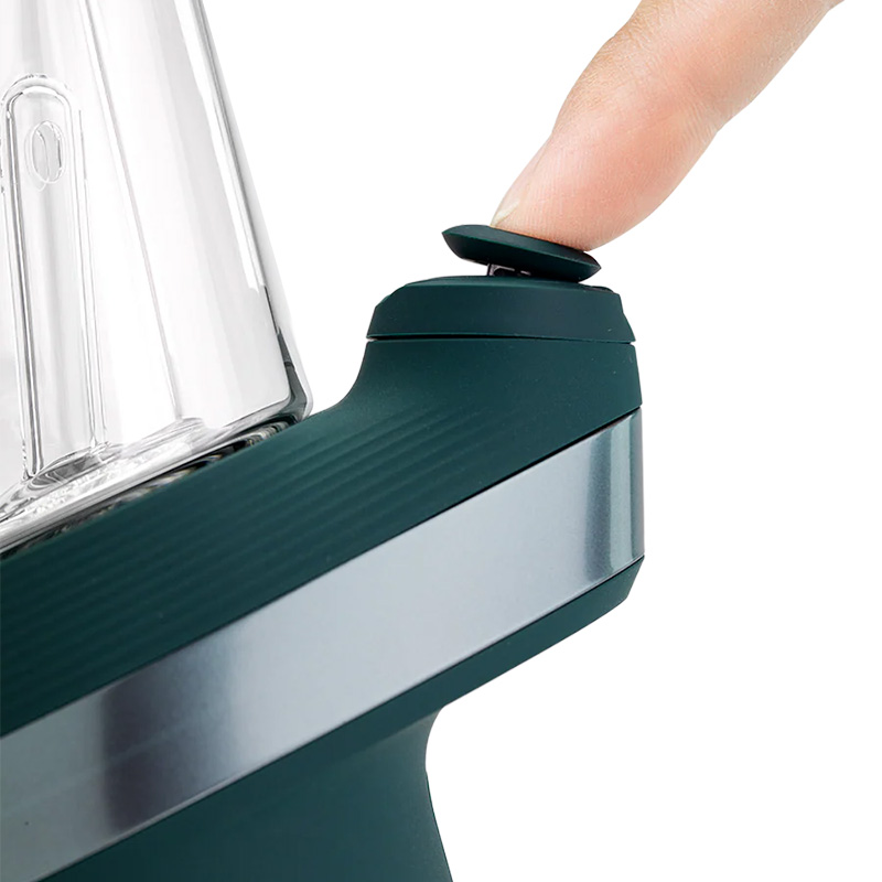 Puffco Peak Forest green close-up showing textured airflow band