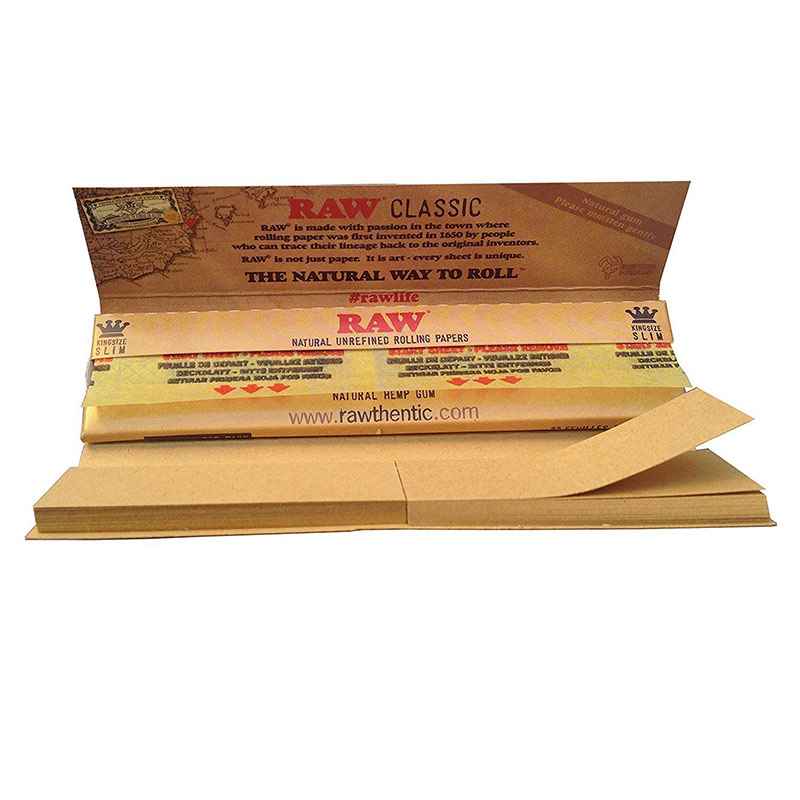 RAW King Size Slim rolling papers open pack