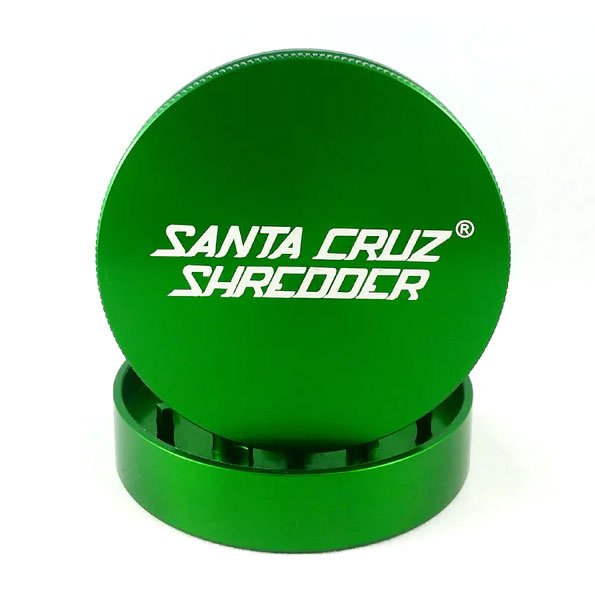 Green Santa Cruz Shredder 2 Piece grinder open