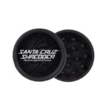 Black Santa Cruz Shredder hemp grinder open with herb chamber