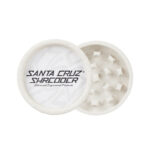 White Santa Cruz Shredder hemp grinder front view