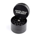 Black Santa Cruz Shredder 3-Piece Grinder Medium open on a white background