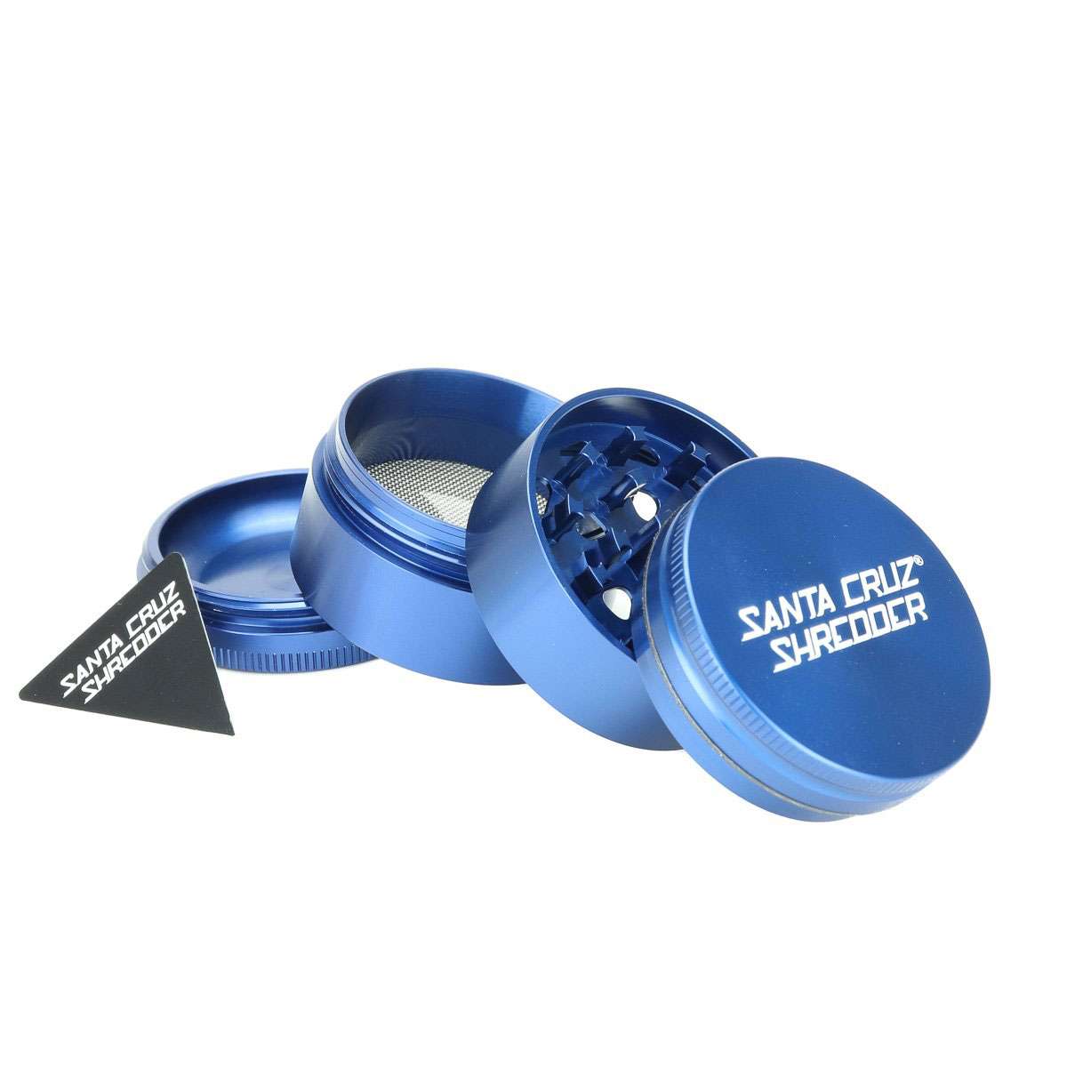 Blue Santa Cruz Shredder 4 piece grinder open