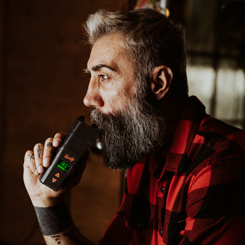 Venty vaporizer used in a relaxed home setting