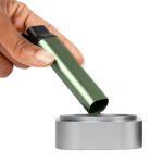 PAX Flow Stash Tube angled aluminium opening for easy herb loading into grinder container