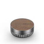 Vessel Mill Grinder in Walnut with a three-piece aluminium body and a genuine wood inlay