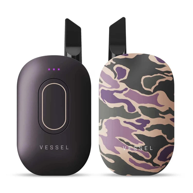 Vessel Compass in Sahara purple camo showing the unique textured finish and protected cartridge design