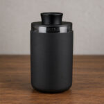 The herb jar on a wooden table