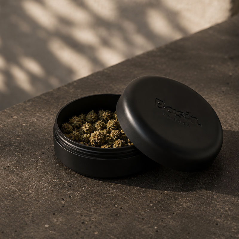 Basin container full of herbs