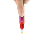 Hand using the Puffco Hot Knife Plasma to place concentrate onto a vaporizer chamber