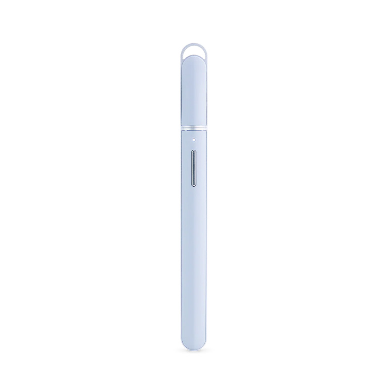 Closed light blue Puffco Hot Knife 2.0 shown on a plain background