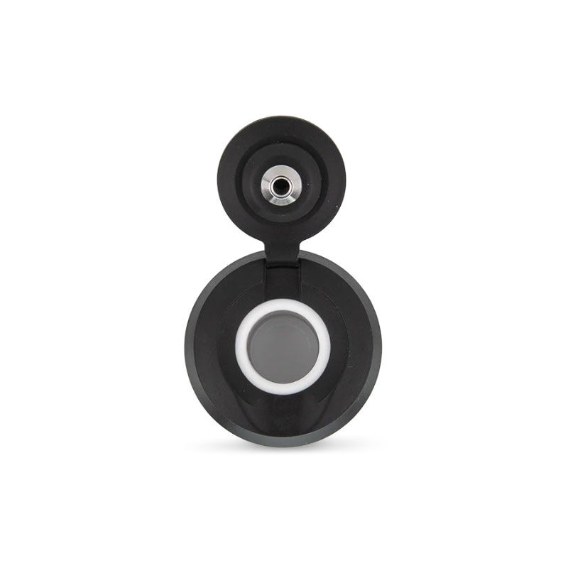 Top view of an open Puffco Proxy 3D Chamber showing ceramic bowl and airflow opening