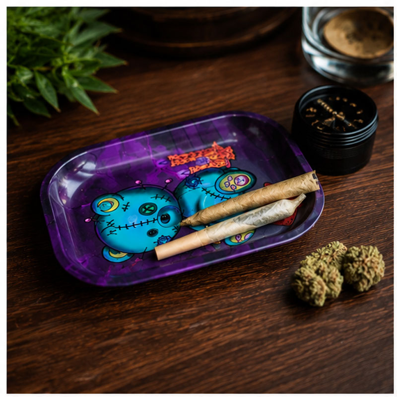 V Syndicate Ouiji Bear rolling tray on table