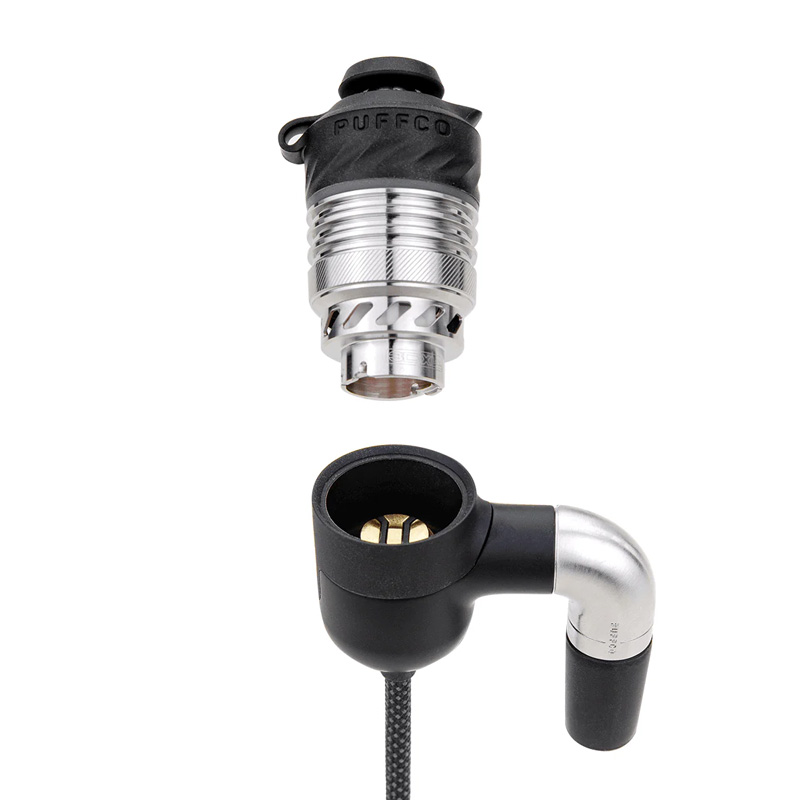 Puffco Peak Pro connection adapter with exposed contact points and attached cable