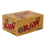 Closed box of RAW Regular Slim Tips on a plain white background