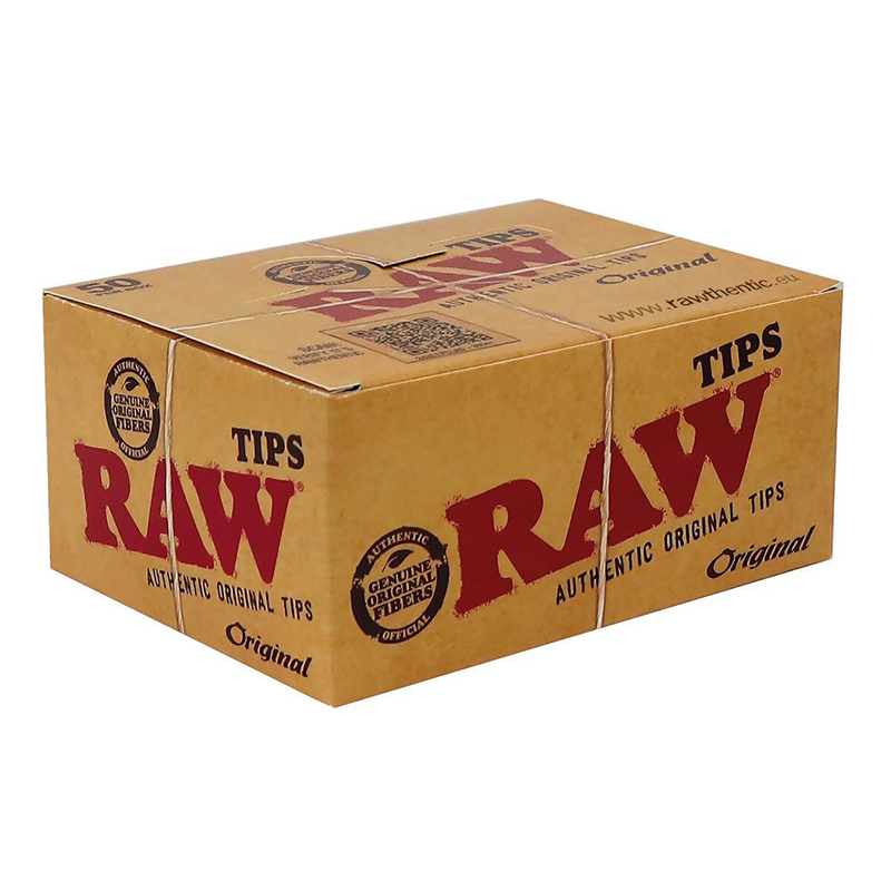 Closed box of RAW Regular Slim Tips on a plain white background