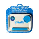 Santa Cruz Shredder blue all-in-one hemp rolling kit with tray grinder and storage tube in packaging