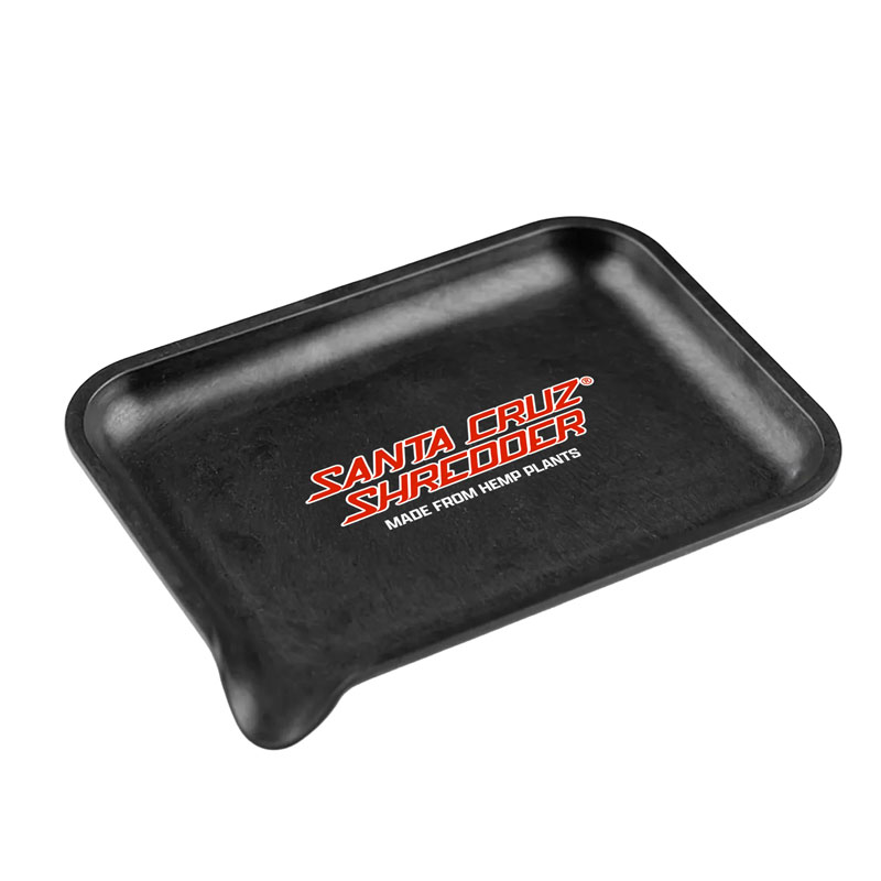 Black Santa Cruz Shredder hemp rolling tray made from hemp plants