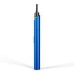 Upright blue Vessel Vista Edge 510 cartridge battery on white background.