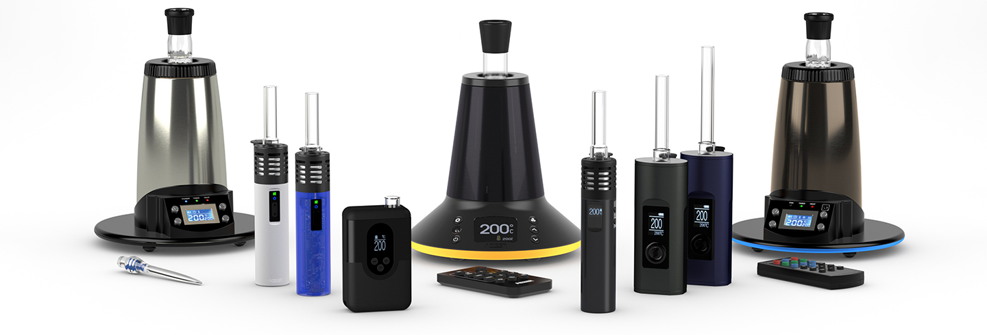 banner showing all of arizers vaporizers