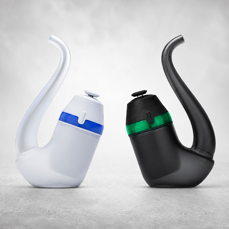 Puffco Proxy vaporizers in black and white displayed side by side on a light grey background