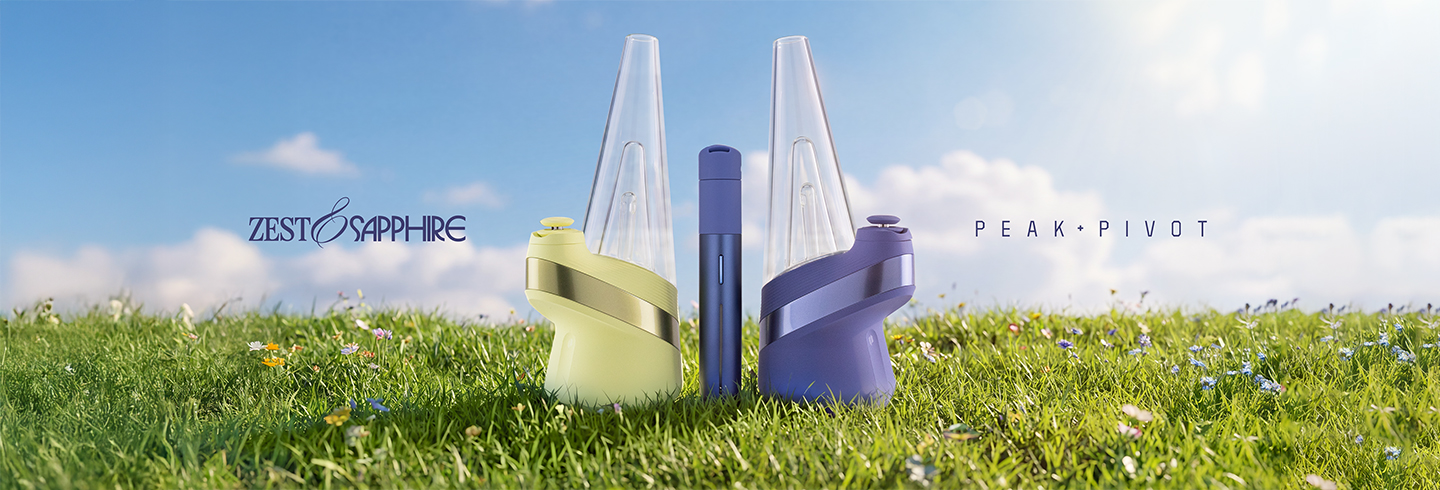 new puffco peak and pivot colours showing zest and sapphire colours