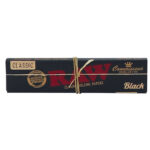 RAW Black Connoisseur rolling papers plus tips booklet on white background