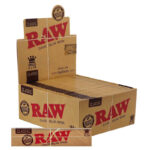 RAW King Size Slim rolling papers retail display box on white background
