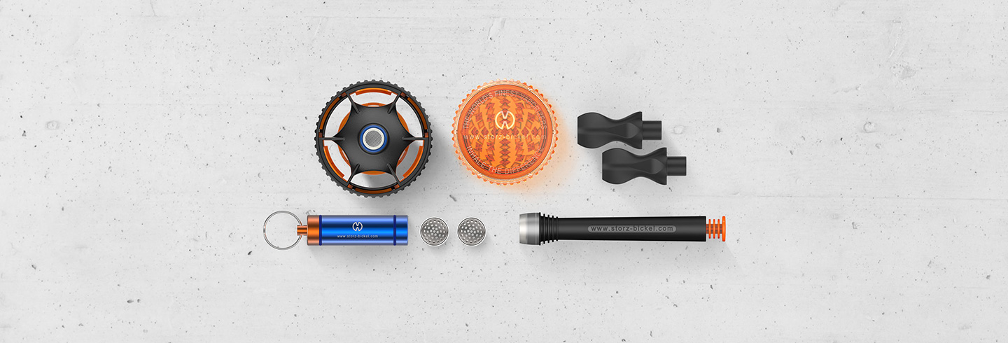 storz & bickel banner showing the different parts available