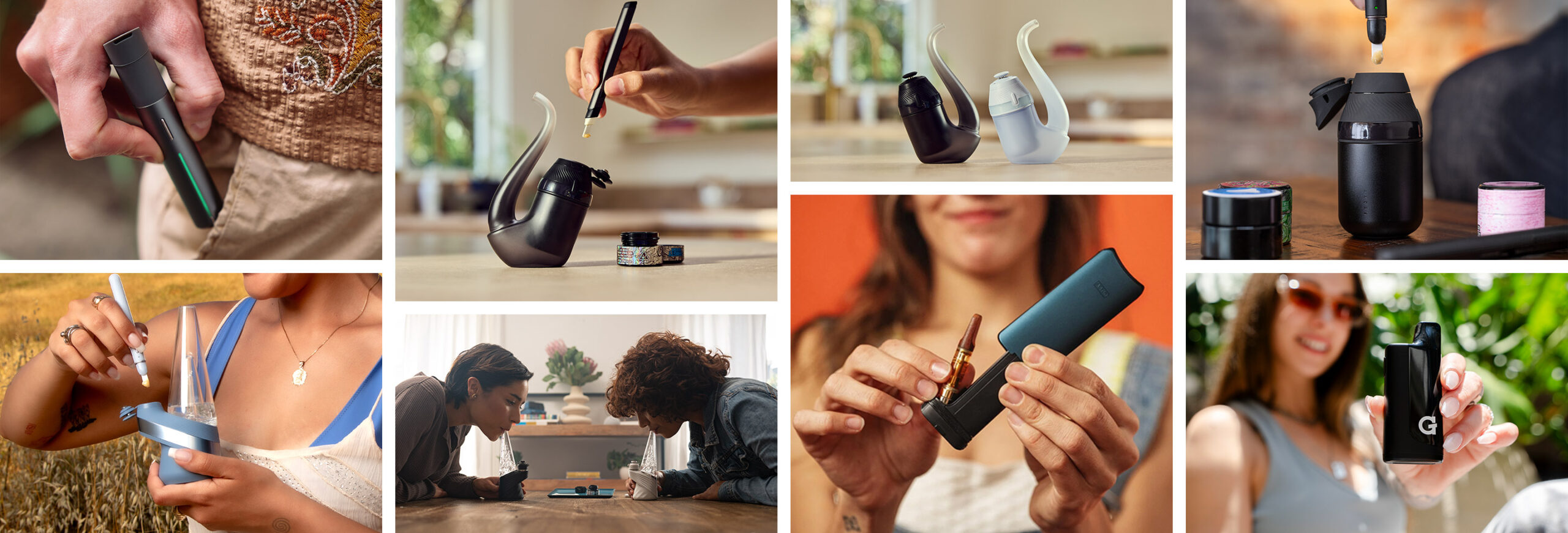 Concentrate vaporizers banner featuring a selection of portable and desktop concentrate vaporizer devices.