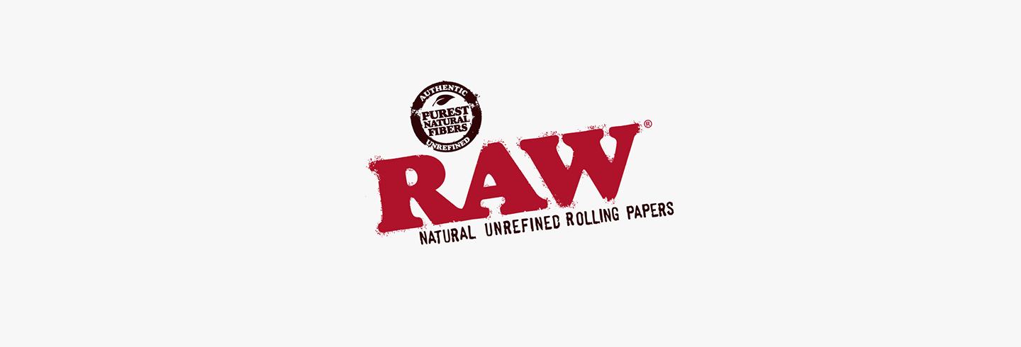 A banner showing the raw logo in red with white background