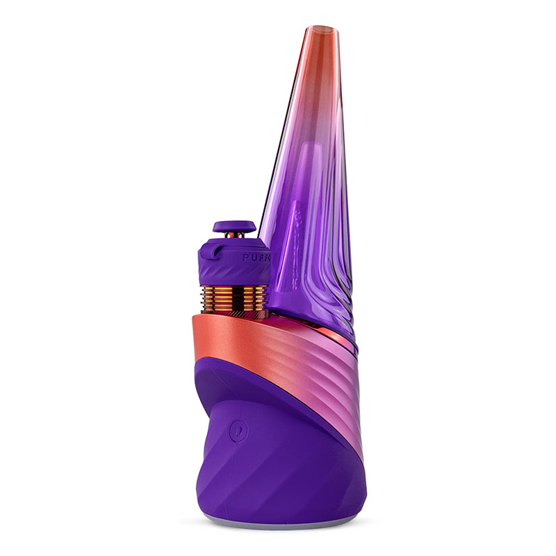 Purple Peak Pro Plasma concentrate vaporizer shown with its gold 3DXL Chamber