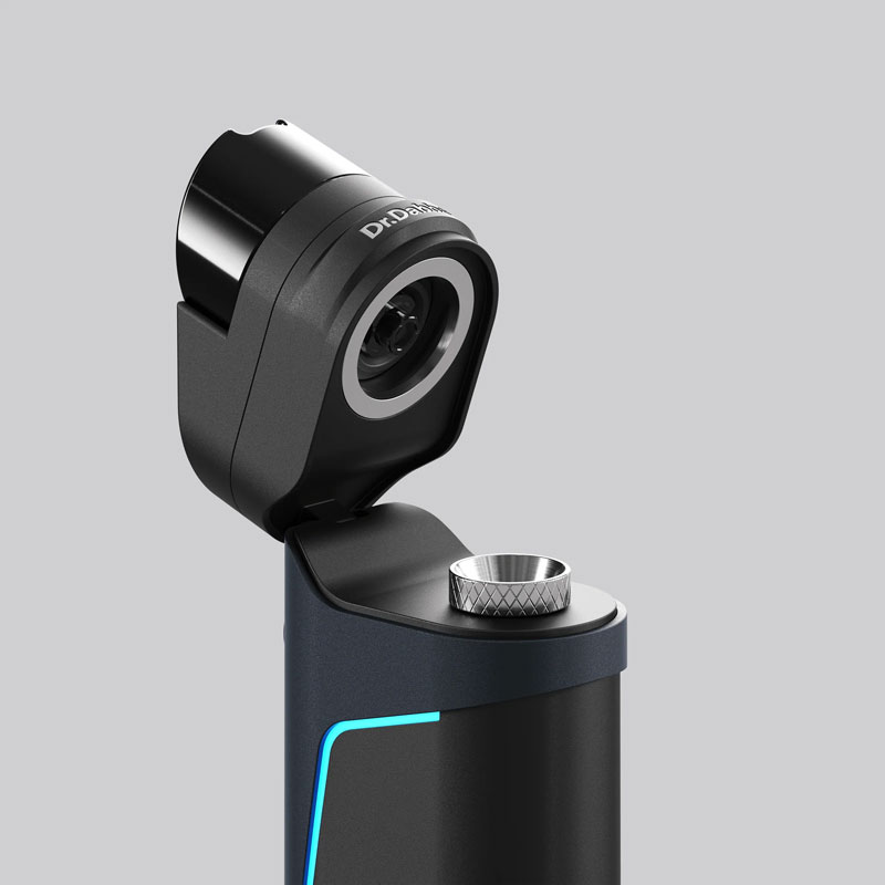 Close-up of the Dr. Dabber Ghost 2 vaporizer with its chamber open