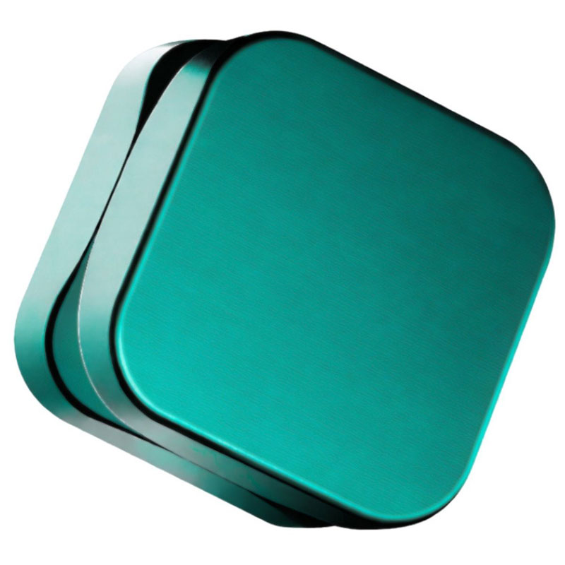 Krush Kube 2.0 55mm emerald green aluminium grinder viewed from above