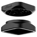 Separated view of the black Krush Kube 2.0 XL showing both grinder sections and grinding teeth