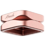 Rose gold Krush Kube 2.0 XL aluminium grinder shown from the front