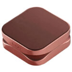 Rose gold Krush Kube 2.0 XL grinder showing its square two-part design