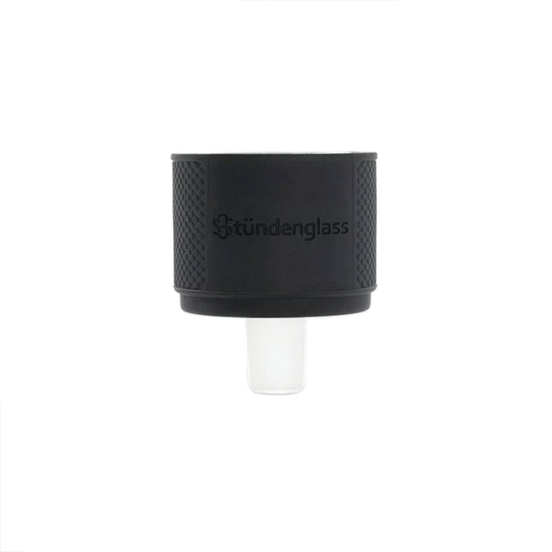 Black Stündenglass connector component with a glass fitting