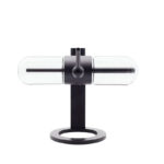 Black Stündenglass Gravity Infuser shown horizontally during rotation