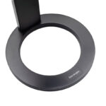 Close view of the circular black Stündenglass stand