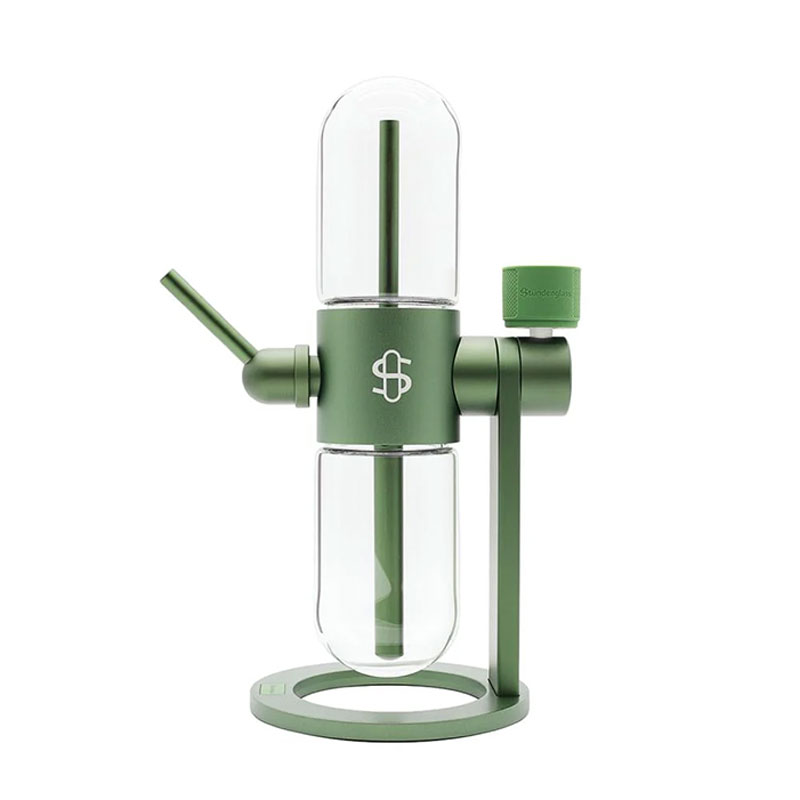 Green Stündenglass Gravity Infuser with clear glass chambers