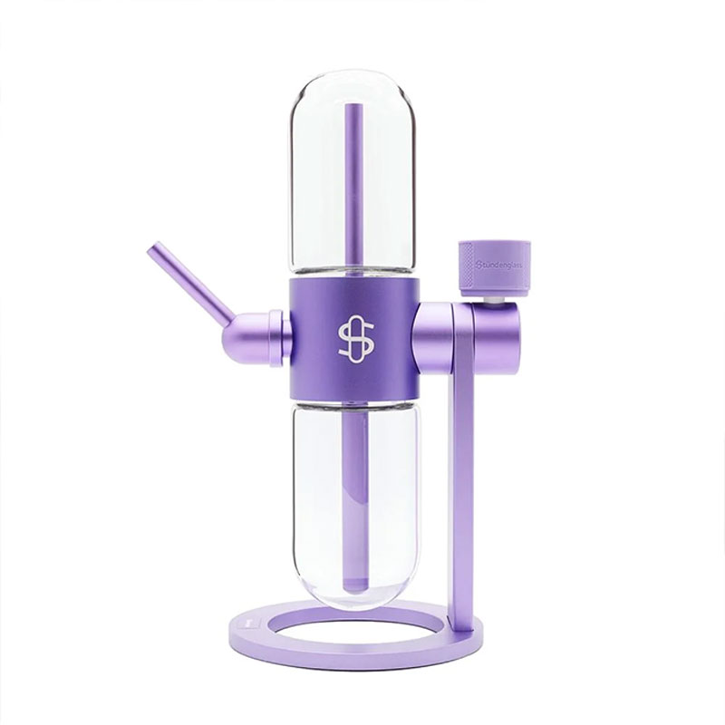 Purple Stündenglass Gravity Infuser with clear glass chambers