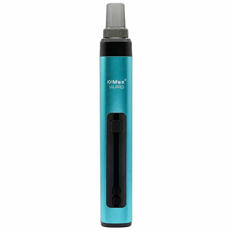 Blue XMax V4 Pro dry herb vaporizer shown from the front