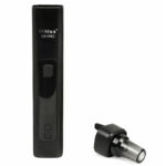 Black XMax V4 Pro vaporizer with its detachable mouthpiece placed beside the device